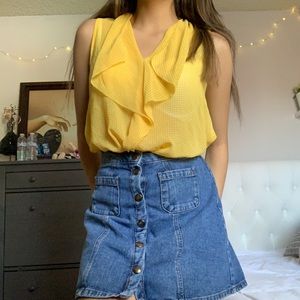 Cute Sheer Yellow Top